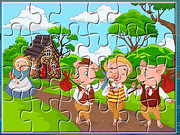 Pig Family Jigsaw Game Online